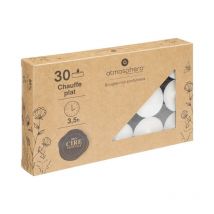 Lot de 30 Bougies Chauffe-Plat 'Végétal' 3cm Blanc