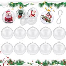 Lot de 30 Boules De Noël Transparentes à Remplir, en Plastique, Boules De Noël, Boules De Noël, Boules en Plastique, Boules Décoratives à Remplir,