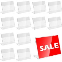 Fei Yu - Lot de 30 porte-étiquettes verticaux en acrylique, porte-étiquettes de bureau en acrylique, porte-étiquettes transparent, support de bureau