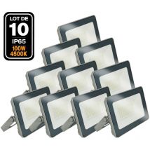 Europalamp - 10 Projecteurs led 100W ProLine 4000K Haute Luminosité
