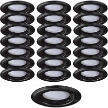 Lampesecoenergie - Lot de 30 Spots Encastrables Fixe Noir Mat avec GU10 led 5W eqv. 50W Blanc Chaud 3000K