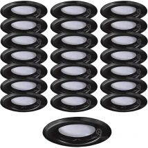 Lampesecoenergie - Lot de 30 Spots Encastrables Fixe Noir Mat avec GU10 led 5W eqv. 50W Blanc Neutre 4000K