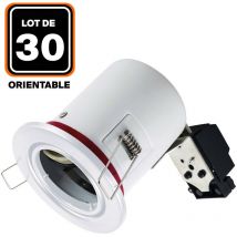 Europalamp - 30 Supports Spot bbc Orientable Blanc IP20 avec Douille GU10