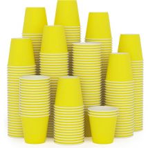 Fei Yu - Lot de 300 petites tasses en papier de 3 oz, tasses de salle de bain jaunes jetables, tasses pour bain de bouche, tasses à café