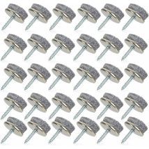 Lot de 32 patins en feutre pour meubles de 28 mm de diamètre avec vis pour chaises en bois