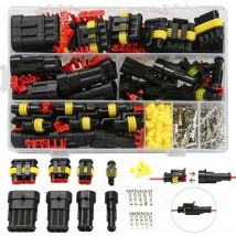 Tigrezy Lot de 352 connecteurs électriques étanches pour voiture, 1, 2, 3 ou 4 broches, assortiment de bornes pour moto, voiture, scooter, camion,