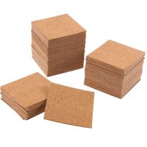 Lot de 36 bandes de liège autocollantes de 2 mm d'épaisseur, sous-verres carrés en liège, tapis en liège, feuilles de support en liège pour