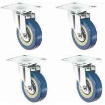 Eyepower - Lot de 4 360° Roulettes pour Meubles 75mm Roulette Charge Lourde Pivotante