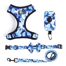 Lot de 4 accessoires pour chien, m, bleu