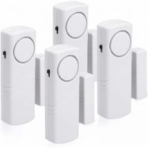 Lot de 4 alarmes pour portes et fenêtres – Alarmes de sécurité et anti-effraction pour la maison – Fonctionnement magnétique – 120 dB