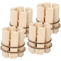 Lot de 4 Allume feu Barbecue Cheminée Allumage de feu Starter wood 7.5 x 8 cm