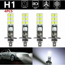 Lot de 4 ampoules led H1 6000 k en blanc, utilisables en feux de brouillard et de conduite, compatible avec une tension de 12V-24V. - Ulisem