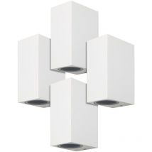 Arum Lighting - Lot de 4 Appliques Blanches manathan Extérieures Rectangulaires 2x GU10 IP54