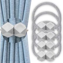 Lot de 4 attaches de rideaux magnétiques Easy Drape Ties Back Woven Holder