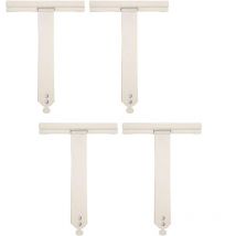 Lauwexe - Lot de 4 Attaches souples à clipser - Ressort de Suspension pour fixation de tablier - Verrou attache tablier -acier profil alu poli