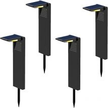 Lumi Jardin - Lot de 4 balises solaires ostry Noir Plastique 150LM