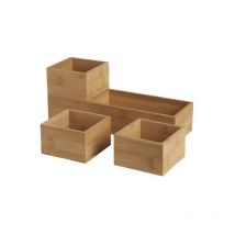 Lot de 4 boîtes de rangement en bambou - talla