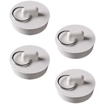 Lot de 4 bouchons de baignoire universels en caoutchouc avec anneau de suspension pour baignoire, cuisine et salle de bain, 39 à 41 mm