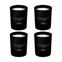 Babaflix - Lot de 4 Bougies décoratives cire de Soja naturel - Ambre