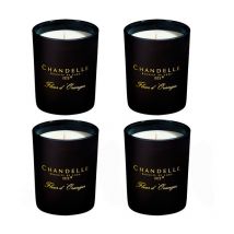 Babaflix - Lot de 4 Bougies décoratives cire de Soja naturel - Fleur d'oranger
