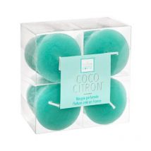 Lot de 4 Bougies Votives Parfumées "Elea" 48g Coco Citron