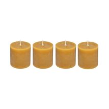 Lot de 4 Bougies Votives "Rustic" 4,5cm Jaune