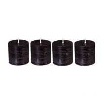 Lot de 4 Bougies Votives 'Rustic' 4,5cm Noir