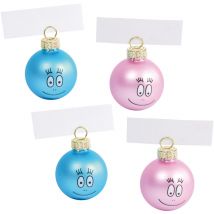 Lot de 4 boules de Noel porte noms Barbapapa