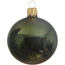 Boule de Noël en verre brillant vert pin ø 10cm