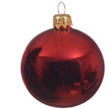 Boule de Noël rouge foncé ø 10 cm