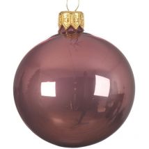 Boule de Noël en verre émaillé pour bijoux, couleur velours rose ø 6cm