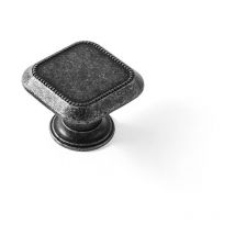 REI - Lot 4 Boutons De Meuble Métal Vieil Argent Mod.3120 30x30mm.
