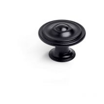 Lot 4 Boutons Ronds Pour Meuble Métal Noir Mat Mod.3110 Ø35mm. REI