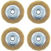 Missdong - Lot de 4 brosses à joints, brosse de désherbage pour débroussailleuse, brosse à herbes sauvages, brosse métallique, brosse de rechange