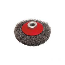 Brosse cuvette pour meuleuse fil acier ondulé 0.30 mm D. 100 mm M14 pour métal - Décapage dur - LEMAN - 520.100V