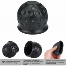 Lot de 4 Cache-Boules d'Attelage en Caoutchouc - Capuchons de Protection pour Boules d'Attelage - Noir - Pour Voitures, Camions, Véhicules