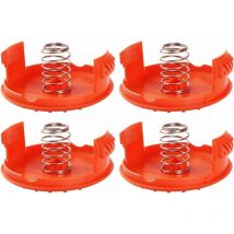 Furwoo - Lot de 4 capuchons de bobine + 4 pièces de rechange pour ressorts compatibles avec les coupe-bordures black+decker RC-100-P