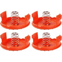 Lot de 4 capuchons de bobine + 4 pièces de rechange pour ressorts compatibles avec les coupe-bordures BLACK+DECKER RC-100-P