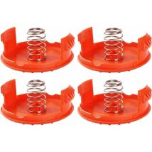 Debuns - Lot de 4 capuchons de bobine + 4 pièces de rechange pour ressorts compatibles avec les coupe-bordures black+decker RC-100-P..