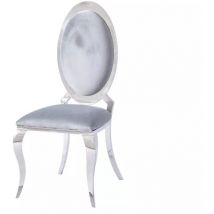 Homy France - Lot de 4 chaises angel baroque Chrome Velours Gris