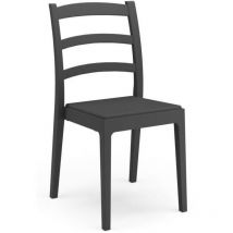 Areta - Lot de 4 chaises rea - 51 x 46 x H88 cm - Gris anthracite