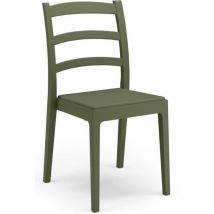 Areta - Lot de 4 chaises rea - 51 x 46 x H88 cm - Vert olive