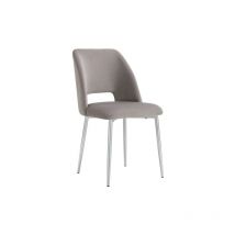 Homy France - Lot de 4 chaises ava Chrome en Velours Gris