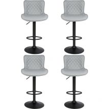 Lot de 4 Chaises de Bar Tabourets de Bar Pivotants avec Dossier Tabourets de Bar Réglable en Cuir PU pour Bar îlot de Cuisine Comptoir gris clair