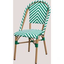 Pack de 4 chaises de jardin empilables en rotin synthétique Kalian Bistro Sklum Vert Amazone