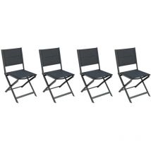 Hesperide - Lot de 4 chaises de jardin pliables Poivre et Graphite Allure - Hespéride