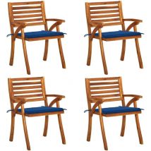 Lot de 4 Chaises de jardin,Siège de Terrasse Chaise d'extérieur avec coussins Bois de teck solide CFW788889