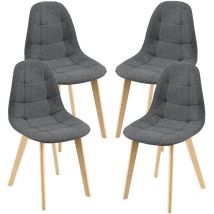 [en.casa] - Lot de 4 Chaises de Salle à Manger Kopparberg 86 x 53 x 47 cm Gris Foncé