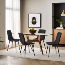 [en.casa] - Lot de 4 chaises de salle à manger Elsern 89 x 43 x 52 cm noir