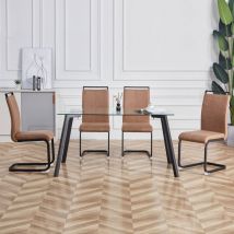 Ensemble de 4 chaises de salle à manger modernes, chaise simple et élégante, chaise imperméable, dossier en tissu technologique, chaise d'appoint